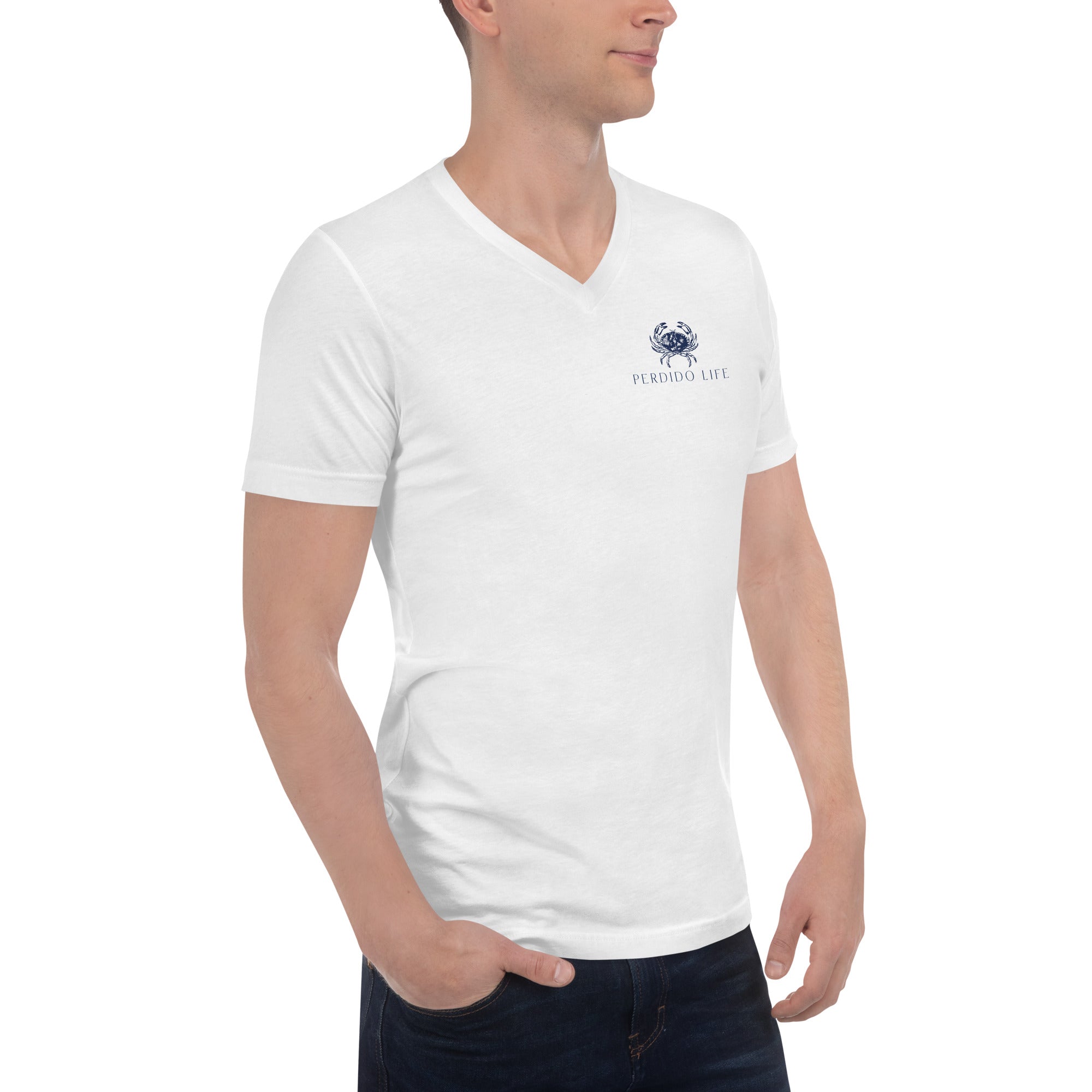 Boat & Crab Unisex Short Sleeve V-Neck T-Shirt